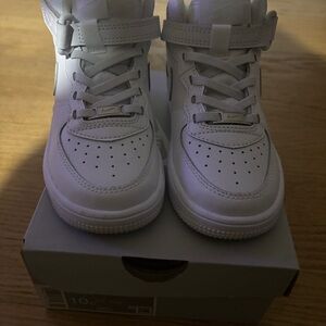 Nike  Kids All-White High Top Sneakers
